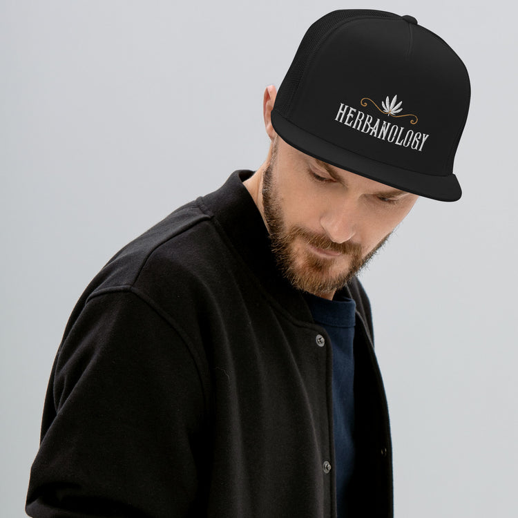 Unisex Trucker Cap in Black with 2 Color Logo
