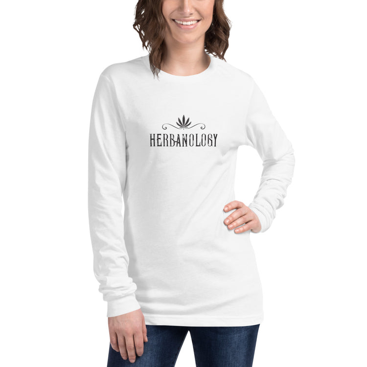 Unisex Long Sleeve Tee in White with Logo